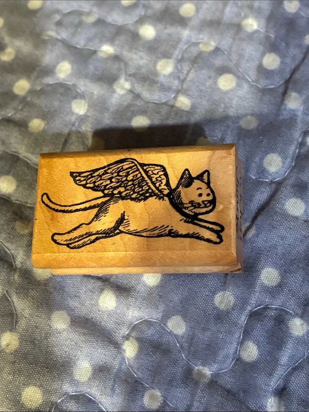 Wood Block Cat Stamps set of 4 - Claudia Rose, Stamp Happy, Fruit Basket Upset